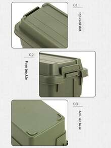 1pc (Random Color) Outdoor Camping Mini Storage Box, Desktop Condiment Bottle Jar Organizer, Travel BBQ Camping Small Tool Sundries Box