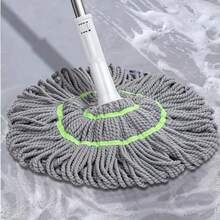 Paño de fregona, paño de fregona giratorio, paño de fregona de lavado a mano libre con escurridor automático, fregona giratoria multifuncional de uso en seco y húmedo, alta absorción de agua, fregona de piso de lavado a mano libre, repuesto de paño de fregona, juego de fregonas - Adecuado para la limpieza de pisos en salas de estar, dormitorios, cocinas y baños