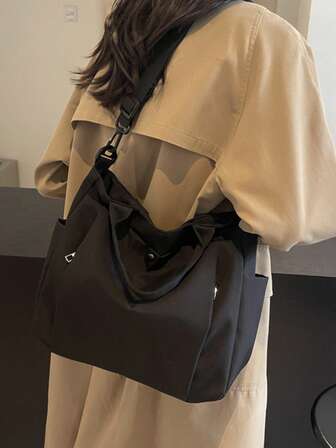 Multi Pocket Women's Retro Tote Bag, Simple Single Shoulder Diagonal Cross Bag, Student Backpack, Official Document Office Handbag, Large Capacity Foldable Shopping Bag New Women's Handbag With Large Capacity, Fashionable And Elegant High-End Matching, Can Be Slung Over The Shoulder Bag.