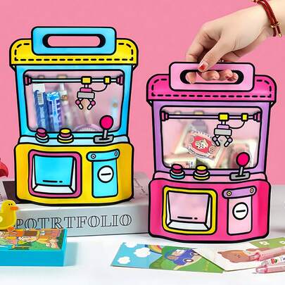 20 件便携式糖果袋、背包形状糖果零食袋、卡通抓娃娃机糖果零食袋、带透明窗口的卡通印刷包装袋、零食礼品袋、节日派对礼品包装袋（适用于派对礼品用品）、复活节情人节婚礼生日