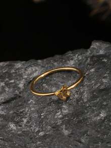 1pc Luxury 24K Gold Bowknot Ring, Suitable As Valentine's Day, Mother's Day, Wife's Gift