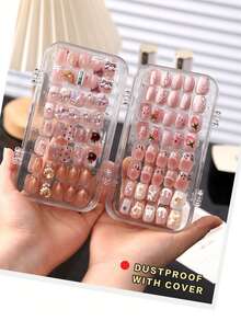 3-Fold Nail Display Box, Suitable For Popular Influencer Nail Stickers, Transparent Dust-Proof, Suitable For Nail Art And Jewelry Storage