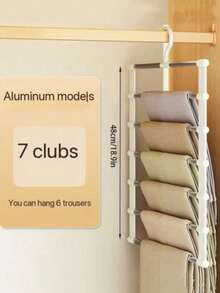 1 pièce Cintre à pantalon économe en espace, Porte-pantalon multifonctionnel en acier inoxydable antidérapant, Organisateur d'armoire multifonctionnel en acier inoxydable pour pantalons, jeans, foulards, Cintre magique pour pantalons et jeans, Organisateur d'armoire polyvalent en métal haut de gamme pour leggings