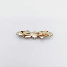 Retro Contrast Color Teardrop & Triangle Crystal Inlaid Gold Metal Hair Clip, Claw Clips, Hair Slide, Hair Barrettes