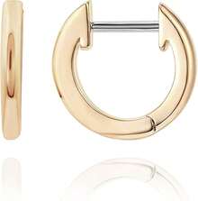 ¡RecomendadoPAVOI Aretes de Aro Trenzados chapados en Oro de 14 quilates |   Arracadas Ligeras de 25mm para Mujer¡Top de Temporada - Oro amarillo - Ver 6