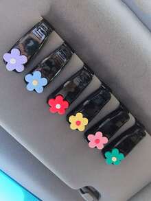 1pc Car Glasses Clip Multi Functional Car Sunglasses Clip Car Sunshade Storage Clip Sunglasses Clip Card Clip - one-size - View 12