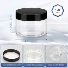 14个迷你透明塑料罐，化妆品收纳盒，透明样品瓶，适用于眼影、面霜、润唇膏等，旅行必备化妆品收纳盒 - 黑色 - 查看 5