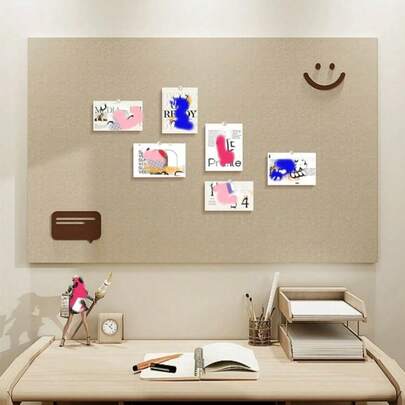 大尺寸免钻孔装饰公告板，自粘墙壁备忘板，北欧简约毛毡组合展示板，可重复使用的家庭/办公室/教室照片墙留言板，涤纶毛毡钉板用于房间装饰/办公室备忘/书房笔记/入口钥匙扣/梳妆台珠宝收纳盒和节日/派对主题背景，适用于卧室/书房/客厅/办公室/教室墙壁装饰，圣诞节和新年装饰的好帮手