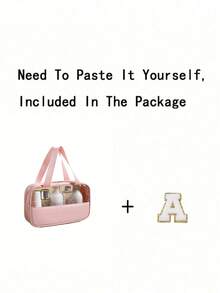 1pc Large Capacity Travel Makeup Bag, Handheld Cosmetic Organizer Bag, Portable Toiletry Bag, Makeup Brush Holder, Skincare Products Storage Bag, Handbag, Waterproof Bathroom Toiletry Bag, Suitable For Lipstick, Makeup Brushes, Eyeshadow, Mirror, Eyeliner, Lip Gloss, Skincare, Toothbrush, Toothbrush Cup, Soap, Shampoo, Comb, Watch, Phone, Necklace, Jewelry, Digital Products, Storage, Christmas Gift, Gift For Women, New Year Gift Wash Bag For Travel For Bathroom For Women