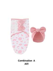 1 pezzo Copertina morbida in cotone per neonati, adatta per bambini e bambine, facile da avvolgere, misura 0-3 mesi, ottima come regalo per nascita, per attività all'aperto, essenziale per neonati