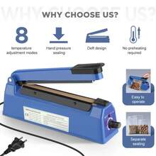 RAF 手动封口机、透明塑料袋、橡胶材料、定制塑料封口机、手持式脉冲封口机、厨房用品、情人节和圣诞节礼物折扣 - 美規A型插(110-127V) - 查看 2