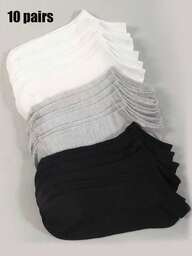 100 piezas/80 piezas/60 piezas Calcetines básicos de tobillo para hombres, calcetines de tobillo suaves y ligeros de corte bajo, calcetines de rodilla para mujeres y calcetines de tripulación para hombres, calcetines de mocasín para mujeres, transpirables, antideslizantes, casuales, de tejido de punto de mezcla de poliéster