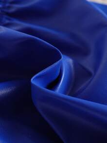 2 piezas Conjunto de niña bebé con camiseta de manga larga de cuello alto minimalista y falda plisada con moño, adecuado para salidas