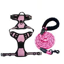 Arnés para perro sin tirones con 1 clip para correa, ajustable y acolchado suave, chaleco para mascotas de Oxford reflectante sin ahogo con asa de control fácil