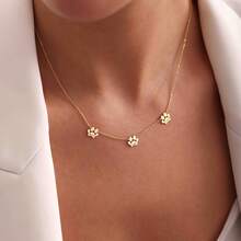 Custom Paw Print 1-4 Names Necklace, Personalized 304 Stainless Steel Animal Theme Jewelry, Elegant & Cute Necklace For Daily Wear And Gifting, Perfect Christmas Gift - Multicolor - View 4