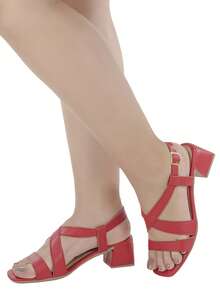 Women's Sandals 41,42,43 Medium Heel Fashion Gladiator Comfortable Blogger Original Naty Shoes - 紅色 - 查看 4