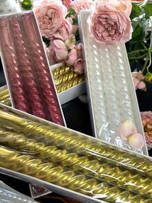 1 Box/4pcs Vintage Spiral Candles, Create Romantic Dining Atmosphere, Unscented, No Dripping, Spiral Candle Sticks, Home Decor Candles, Suitable For Dinner, Party, Wedding, Church, Dining Table, Essential For Christmas, Thanksgiving, Saudi National Day