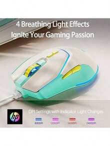 HP Chuột chơi game có dây G360 hỗ trợ lập trình macro, các nút bên có thể lập trình, viền bên bằng cao su chống trượt, giao diện cắm và chạy, thiết kế hai tông màu, tùy chọn ứng dụng đa dạng (trắng và xám). - Tần bì trắng - Xem 2