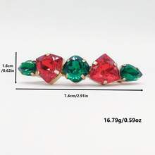 Retro Contrast Color Teardrop & Triangle Crystal Inlaid Gold Metal Hair Clip, Claw Clips, Hair Slide, Hair Barrettes