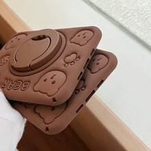 1个可爱小熊造型360°旋转平板电脑支架保护套,兼容iPad 7/8/9、iPad Air 5/4/3(第九代,10.2英寸)、iPad Pro 11英寸(2021/2022款),硅胶全包保护套 - 棕色 - 查看 9