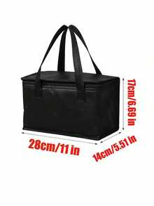 1 peça/2 peças Bolsa Térmica Reutilizável para Almoço, Caixa de Almoço com Capacidade Grande de 11,0*6,69*5,51 Polegadas, Bolsa à Prova de Vazamentos para Escritório, Trabalho, Escola, Praia ou Acampamento ao Ar Livre, Sacola de Compras com ZípTopo Topo - Preto - Visão 9