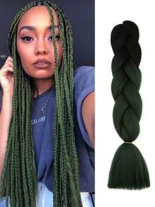 Paquete de 1 cabello trenzado grande de 24 pulgadas apto para mujeres, color rosa oscuro, extensiones de cabello sintético de ganchillo útiles y hábiles, resistentes al calor, para Halloween, Navidad, Año Nuevo, carnaval y festivales de música - Multicolor - Ver 15