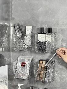 1. Półka ścienna, montaż bez wiercenia, odpowiednia do przechowywania w łazience, nadaje się do przechowywania grzebieni, szczoteczek do zębów, pasty do zębów i artykułów łazienkowych, akcesoriów łazienkowych, ozdób świątecznych