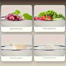 1 Double Ear Stainless Steel Rice Washing Sieve, Vegetable Washing Fruit Washing Basket, Filter Basket, Suitable For Kitchen, Restaurant, Outdoor, Household Essential Filter Basket, Kitchen Accessories, Restaurant Accessories - Multicolor - View 10