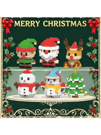 Santa Claus Design Building Blocks Set - New 2025 Christmas Mini Building Blocks With Mini Figures, DIY Christmas Ornaments, Stocking Stuffers For Kids, Christmas And New Year Birthday Gifts