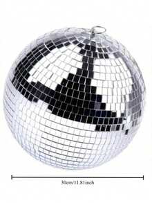 1pc Halloween Disco Mirror Ball, Multi-Size Stylish Fun Silver Hanging Disco Ball - Large Party Decor Disco Ball Hanging Disco Light Ball, Suitable For DJ Club, Stage, Bar, Party, Wedding, Holiday Decoration - Silver - View 14