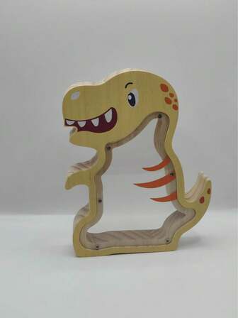 Unbreakable Wooden Dinosaur Piggy Bank For Boys, Transparent Savings Bank With Acrylic Window, Sturdy And Durable Creative Coin Bank, Suitable For Home Decor, Dinosaur Gift For Birthday And Valentine's Day, Natural Wood Surface