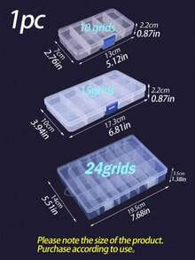 1 件多用途透明塑料收纳盒迷你透明珠子收纳盒带铰链盖矩形透明工艺用品盒用于整理耳环戒指珠宝和美甲配件 - 彩色 - 查看 6