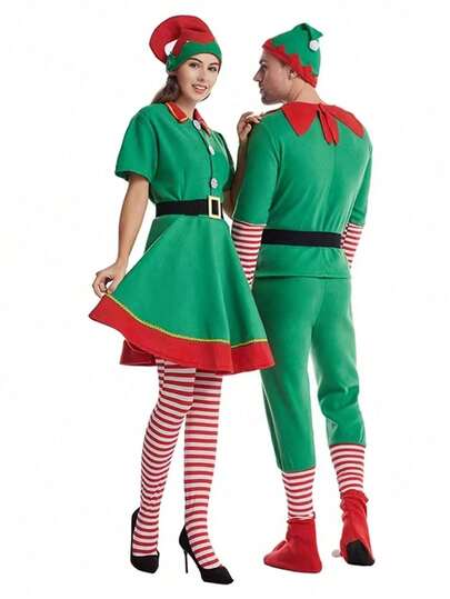 1 Set Costume Accessories Sets Couple Costumes For Christmas,Couple Christmas Matching Pajamas Set