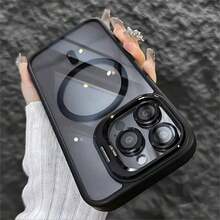 3-In-1 Magnetic Metal Frame Lens Protector/Stand Phone Case, Compatible With IPhone 16/16 Pro/16 Pro Max/15/15 Pro/15 Pro Max/14/14 Pro/14 Pro Max/13/13 Pro/13 Pro Max/12/12 Pro/12 Pro Max/11. Acrylic Anti-Drop Hard Back Cover Case. Waterproof, Shockproof, Scratch-Resistant. - 款式1(1pc) - 查看 6