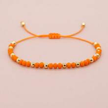 1 pieza/Bohemio/Nuevo Chino/Pulsera con cuentas de cristal y doradas, Pulsera de la suerte/Representa dinero y prosperidad, Adecuado tanto para hombres como para mujeres, Apropiado para diversas ocasiones, Regalo para amigos y familiares