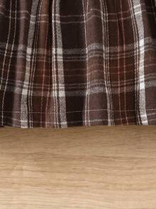 1pc Girls Casual "My Cat" Letter, Bow & Cat Graphic Soft Knit Long Sleeve Sweatshirt Dress, Autumn/Winter - Apricot - View 8