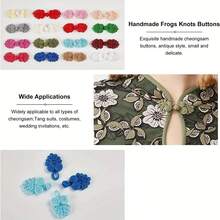 5 Pairs Of Vintage Nylon Knot Buttons - Colorful Chinese Style Quick Buttons, Suitable For Long Shirts, Coats, And DIY Sewing Projects, Sewing Accessories| Decorative Closure| Durable Clasp, Snap Closure - màu đen - Xem 7