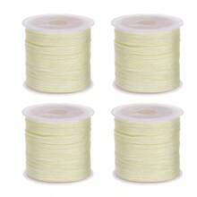 4 Rolls 50m/1968inch Silky Satin Cord Nylon String 0.8 Mm Chinese Knotting Cord, Nylon Beading Thread For Bracelets, Necklaces, Wind Chime, Macrame Crafts, Drawstring Bags, Multicolor Beading String(Random P)