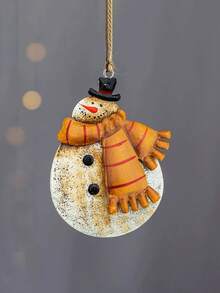 1 buc pandantiv de Crăciun cu om de zăpadă forjat și Moș Crăciun, perfect pentru agățat bradul de Crăciun și decorațiuni de sărbători, decor de scenă, decor de festivaluri, decor de cameră, decor de casă, decor de birouri, decor de petrecere tematică, decor de Crăciun, ornamente pandantiv de Crăciun decorațiuni de Crăciun de iarnă