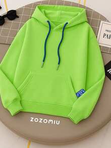 Sudadera Mujer "Estilo Urbano Verde Neón con Capucha y Toque Moderno" - Verde Lima - Ver 3