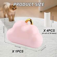 5 szt. mini wałków do usuwania kłaczków w kształcie chmurki – z uchwytem, przenośnym urządzeniem do usuwania kłaczków – 1 wałek do usuwania kłaczków + 4 rolki zapasowe – różowym etui podróżnym – narzędzie do usuwania kłaczków z sierści zwierząt, ubrań i tkanin na jesień/zimę