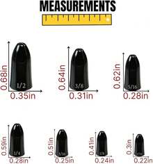 Pesos de Gusano de Tungsteno Reaction Tackle para Pesca de Lubina - Plomos en Forma de Bala para Texas y Carolina Rig - rojo - Ver 3