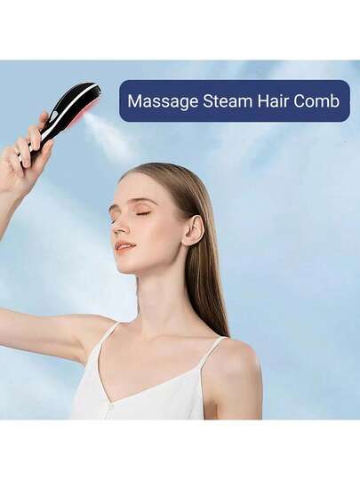 Cepillo de pelo con luz roja, peine multifuncional - Masajeador 3D para la cabeza, atomización por vibración ultrasónica, peine eléctrico de vapor para masaje del cabello