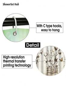 Set de perdele de duș retro cu fluture și sticlă, 1/3/4 buc, accesorii impermeabile și rezistente la uzură, cu 12 cârlige - include husă pentru scaun de toaletă, covorașe de baie și covoare - țesătură din poliester antiderapantă - lavabilă - perfectă pentru decor de sărbători, decor pentru casă/dormitor/casă/vest, decor de Crăciun