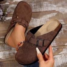 For Outdoor Comfort And Elegance Slides Women Stylish And Versatile Slippers Flat Shoes With Comfort Cork Footbed Summer Slides Shoes Sandals For Women Flat Outdoor Walking Travel - Cà phê nâu - Xem 5