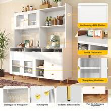 Wine Rack Table - White + MDF - View 8