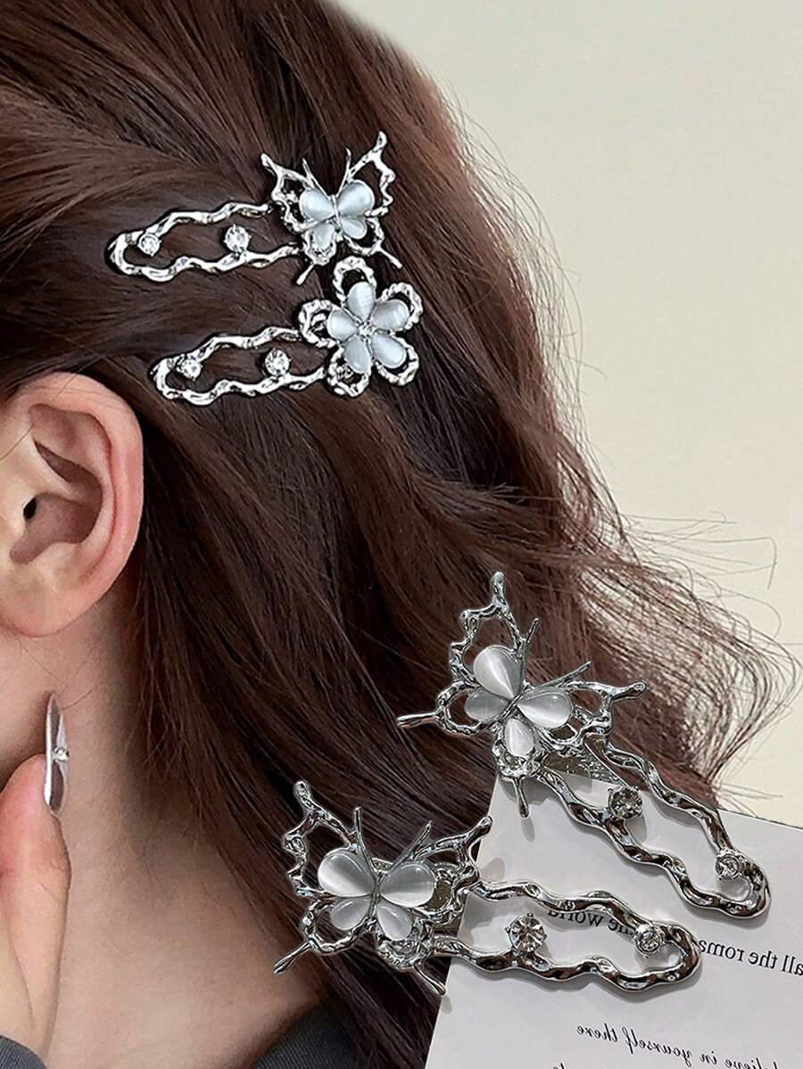 2pcs Women's Delicate Bow Small Hair Clips, Minimalist Design, Versatile, Elegant, Suitable For Bangs, Hair Slide, Hair Barrettes, Cute Accessories