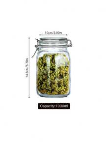1 件玻璃密封罐/罐，腌菜/咸菜罐，蜂蜜罐，糖储存罐，密封罐，空瓶，500ml/750ml/1000ml，适合家庭使用 - 透明 - 查看 12