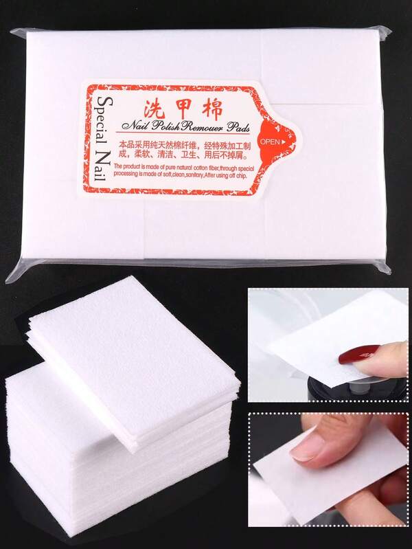 540pcs/Pack White Gel Nail Polish Remover, Gel Nail Polish Cleaner, Nail Care Wipes, Lint-Free Nail Cleaning Pads