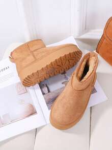 Botas de nieve con suela gruesa 2 en 1 para mujer, pantuflas de punta cerrada, nueva llegada otoño/invierno 2025